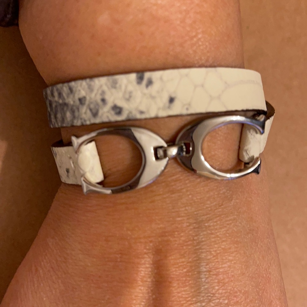 Coach snakeskin embossed wrap bracelet